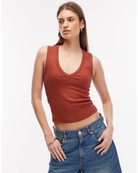 ASOS - Ribbed V Neck Vest - Lyst