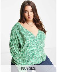 Mango - Curve V Neck Blouse - Lyst