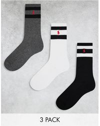Polo Ralph Lauren - 3 Pack Sport Socks With Stripe - Lyst