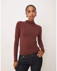 Mango - High Neck Long Sleeve T-shirt - Lyst
