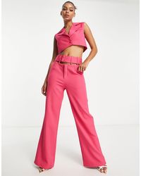 UNIQUE21 - High Waisted Cut Out Wide Leg Trousers Co-ord - Lyst