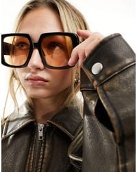 ASOS - – oversize-sonnenbrille im 70er-stil mit gläsern - Lyst
