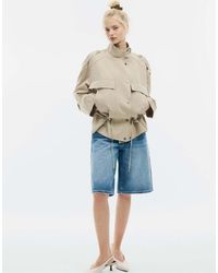 Stradivarius - Soepelvallend Cropped Jack Met Zakken Aan De Voorkant - Lyst