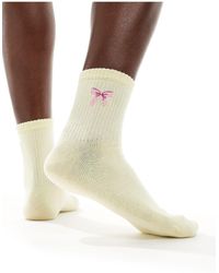 ASOS - Embroidery Bow Ankle Socks - Lyst