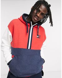 tommy jeans logo half zip anorak jacket