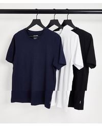 Jack & Jones - Essentials Cotton 3 Pack T-shirt - Lyst