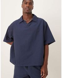 ASOS - Boxy Oversized Textured Polo Shirt - Lyst