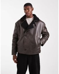 ASOS - Aviator Jacket With Borg Collar - Lyst