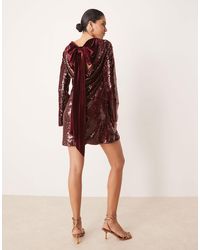 Pretty Lavish - Embellished Detachable Bow Back Mini Dress - Lyst