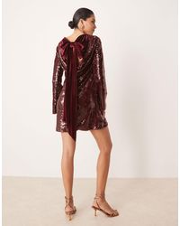 Pretty Lavish - Embellished Detachable Bow Back Mini Dress - Lyst