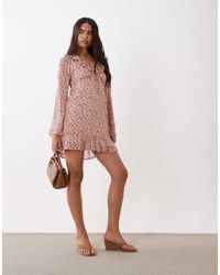 Nobody's Child - Carla Ruffle V-neck Tiered Mini Dress - Lyst