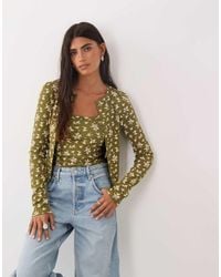 Miss Selfridge - Ribbed Cardigan And Cami Set - Lyst