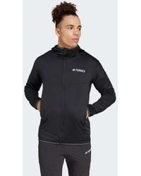adidas - Chaqueta Negra Ligera Con Capucha De Felpa Terrex Xperior Climawarm Light Fleece De - Lyst