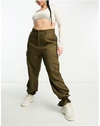 UNIQUE21 - Plus High Waisted Cargo Trousers With Ankle Tie - Lyst