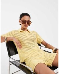 ASOS - Knit Crochet Polo Top - Lyst