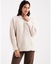 ASOS - Oversized Boucle Jumper With Curved Hem - Lyst