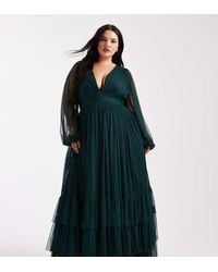 Lace & Beads Plus - Bridesmaid Madison Long Sleeve Maxi Dress - Lyst