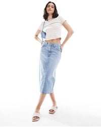 Levi's - Midi Rok Met Split En Hoge Taille - Lyst