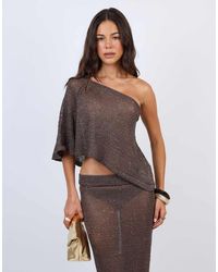SIMMI - Sheer Drape Sequin Knit Co-Ord Top - Lyst
