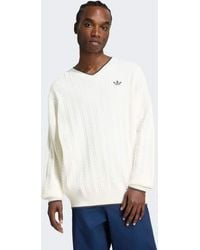 adidas Originals - Cable Knit Crewneck Sweatshirt - Lyst