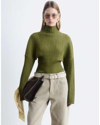 & Other Stories - Plisse Knitted Funnel Neck Jumper - Lyst