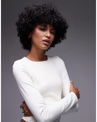 TOPSHOP - Top près du corps épuré à manches longues - Lyst