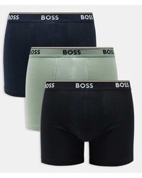 BOSS - Pack De 3 Calzoncillos Bóxer Negros Elásticos De - Lyst