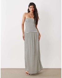 Gina Tricot - Dropped Waist Bandeau Maxi Dress - Lyst