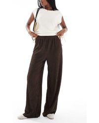 New Look - Pantaloni A Fondo Ampio Scuro Testurizzati - Lyst