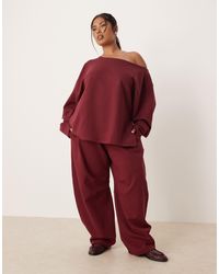ASOS - Asos Design Curve Interlock Barrel Leg Jogger - Lyst