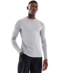 ASOS - Basic Muscle Fit T-Shirt Met Lange Mouwen - Lyst