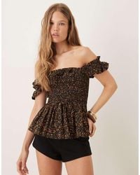 Nobody's Child - Christina Cap Sleeve Shirred Cami Top - Lyst