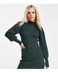 ONLY - Exclusive Volume Sleeve High Neck Knitted Jumper Dress - Lyst
