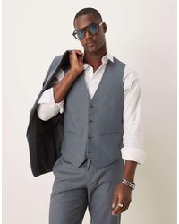 ASOS - Smal Gilet Van Linnenmix - Lyst