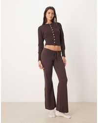 Gina Tricot - Co-ord Straight Leg Drawstring Fine Knitted Trousers - Lyst