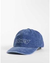 Obey - Pigment Outline Logo Delta 6 Panel Strapback Cap - Lyst