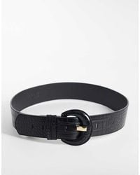 Vero Moda - Textured Large Round Buckle Belt - Lyst
