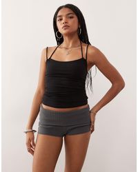 Weekday - Jersey Ribbed Hot Pants With Fold Over Waistband - Lyst