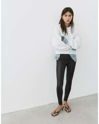 Pull&Bear - Leather Effect Skinny Trousers - Lyst