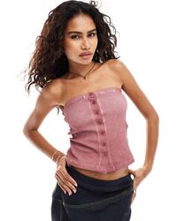 Collusion - Button Trim Washed Bandeau - Lyst