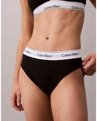 Calvin Klein - Braguitas De Bikini Negras De Talle Alto Icon Cotton Modal De - Lyst