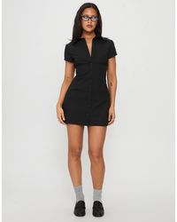 Princess Polly - Motley Cotton Button Through Cinch Back Detail Mini Shirt Dress - Lyst