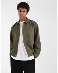 ASOS - Textured Fabric Harrington - Lyst