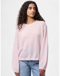 Pieces - Jersey Rosa Pálido De Punto De - Lyst