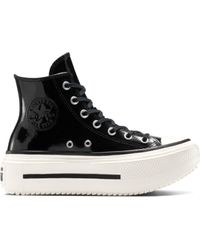 Converse - Chuck taylor all star lift hi double stack - baskets en cuir verni - Lyst
