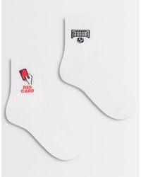 ASOS - 2 Pack Socks With Football Graphic - Lyst