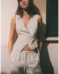 Pull&Bear - Rustic Vest With Side Tie Fastening - Lyst