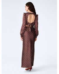 OMNES - Francoise Long-Sleeved Satin Midi Dress With Open Back - Lyst