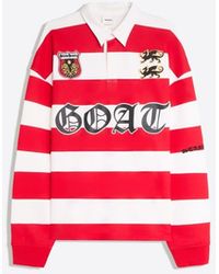Bershka - Striped Print Long Sleeve Polo Shirt - Lyst