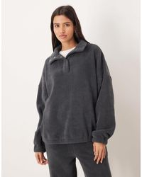 ASOS - Lounge Microfleece Oversized Collar Sweatshirt - Lyst